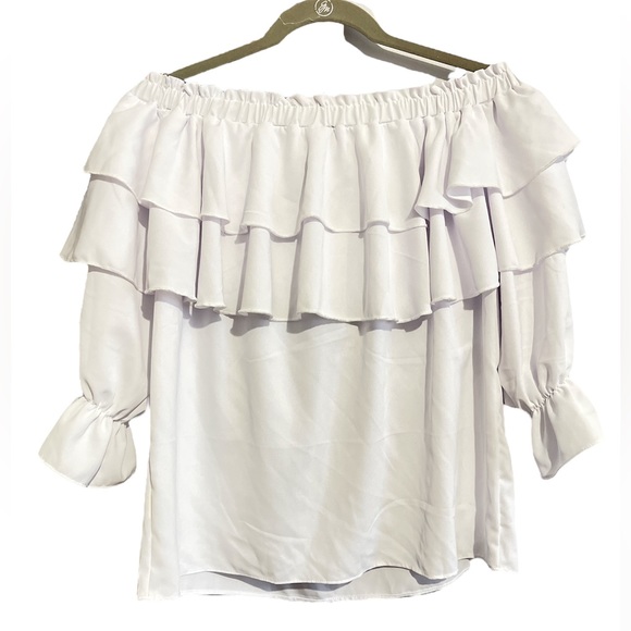 Off The Shoulder ruffle Blouse Women’s Medium M - Picture 2 of 2